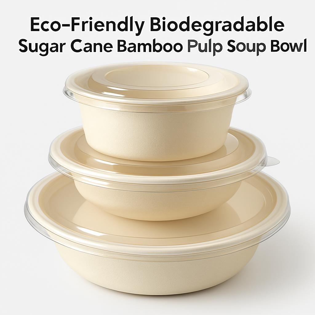 Eco-Friendly Biodegradable Food Storage Containers with Clear Lids