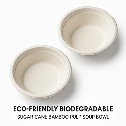 Eco-Friendly Biodegradable Sugar Cane Bamboo Pulp Soup Bowl