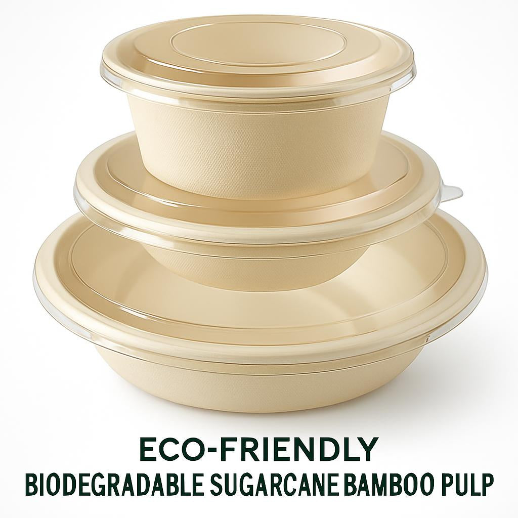 Eco-Friendly Biodegradable Sugar Cane Bamboo Pulp Soup Bowl
