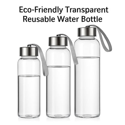 Transparent Reusable Water Bottle with Silver Cap
