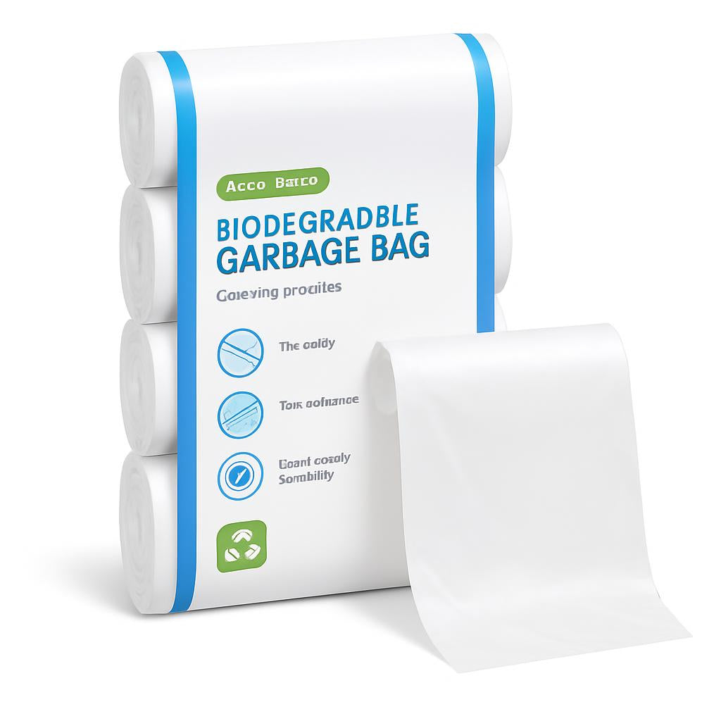 Biodegradable White Garbage Bags in Roll Format