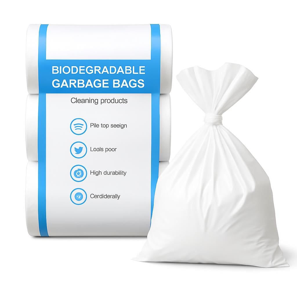 Biodegradable White Garbage Bags - Eco-Friendly Waste Solution