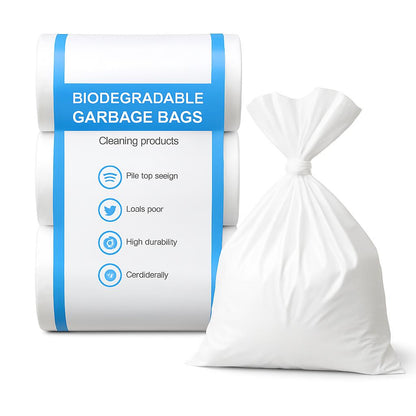 Biodegradable White Garbage Bags - Eco-Friendly Waste Solution