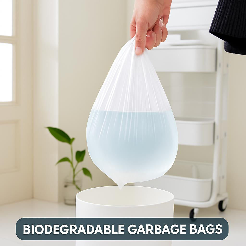 Biodegradable White Garbage Bags - Eco-Friendly Waste Solution
