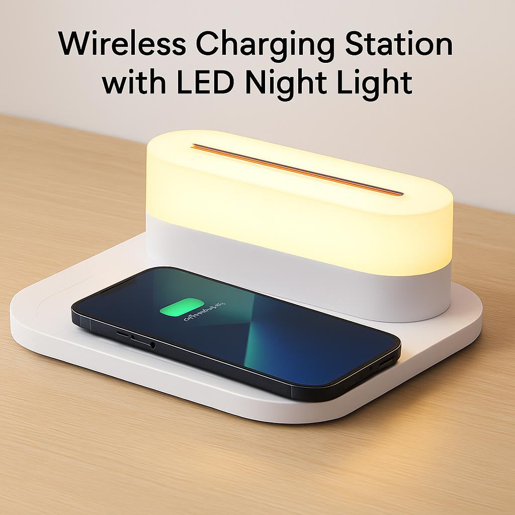 Wireless Charging Station with LED Night Light
