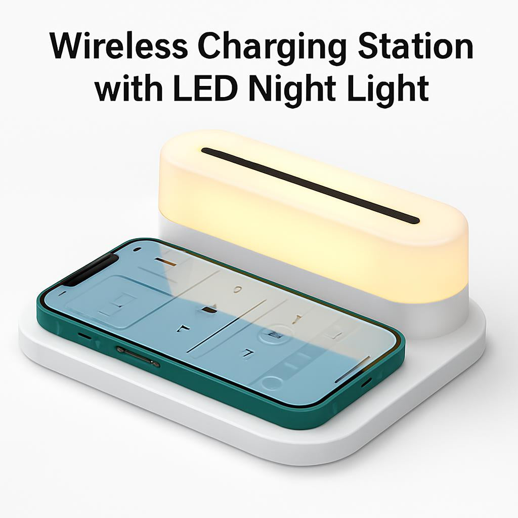 Wireless Charging Station with LED Night Light