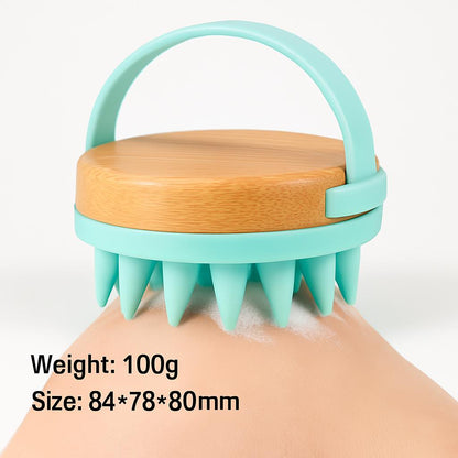 Eco-Friendly Bamboo Scalp Massager Brush for Relaxation and Wellness