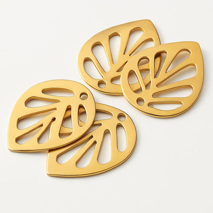 Eco-Friendly Brass Leaf Charms for Home Décor