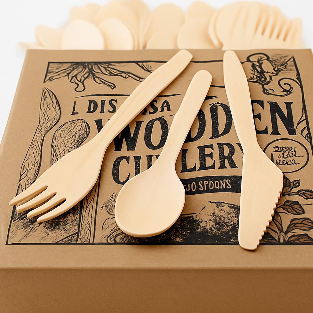 Eco-Friendly Wooden Cutlery Set - Sustainable, Biodegradable, Plastic-Free
