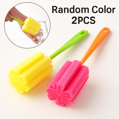 Eco-Friendly Long Handle Cup Brush with Reusable Sponge