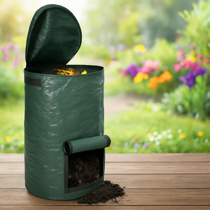 Eco-Friendly Outdoor Compost Bin in Dark Green