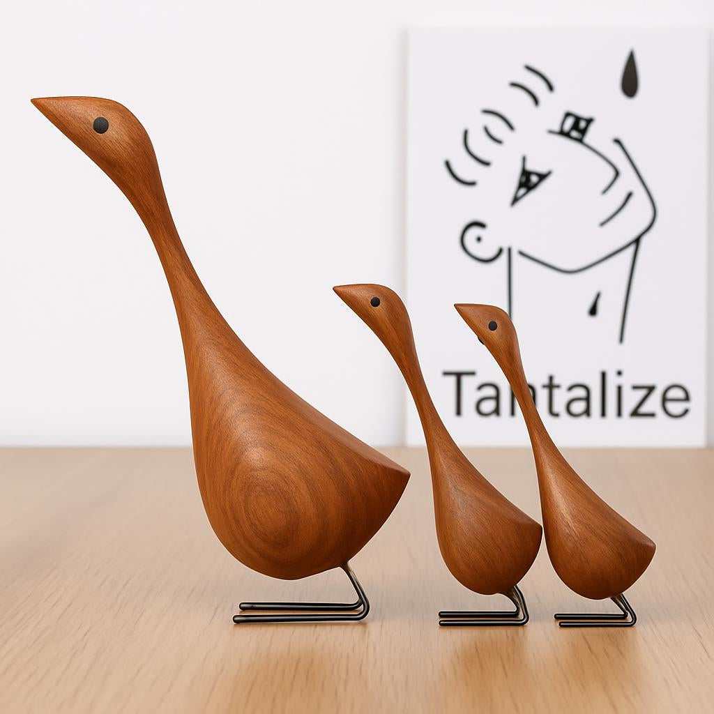Eco-Friendly Wooden Bird Figurines - Sustainable Home Décor