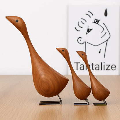 Eco-Friendly Wooden Bird Figurines - Sustainable Home Décor