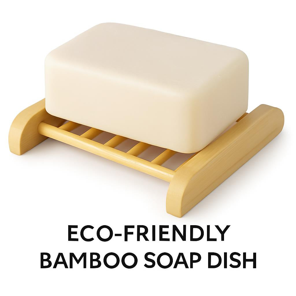 Eco-Friendly Bamboo Soap Dish with Slatted Design