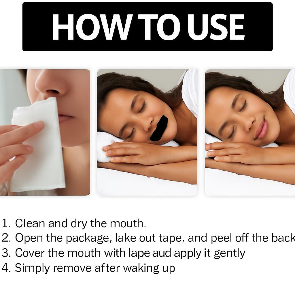 Sleep-Enhancing Mouth Tape for Snoring Reduction and Nasal Breathing