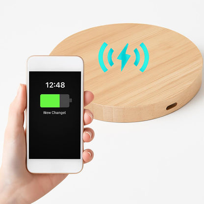 Eco-Friendly Bamboo Wireless Charger - Sustainable Inductive Charging Pad
