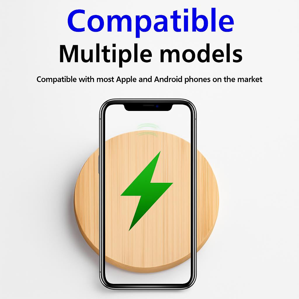 Eco-Friendly Bamboo Wireless Charger - Sustainable Inductive Charging Pad