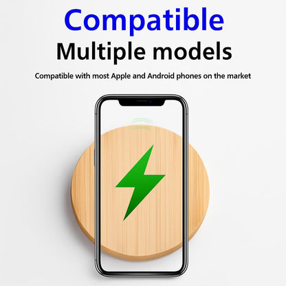 Eco-Friendly Bamboo Wireless Charger - Sustainable Inductive Charging Pad