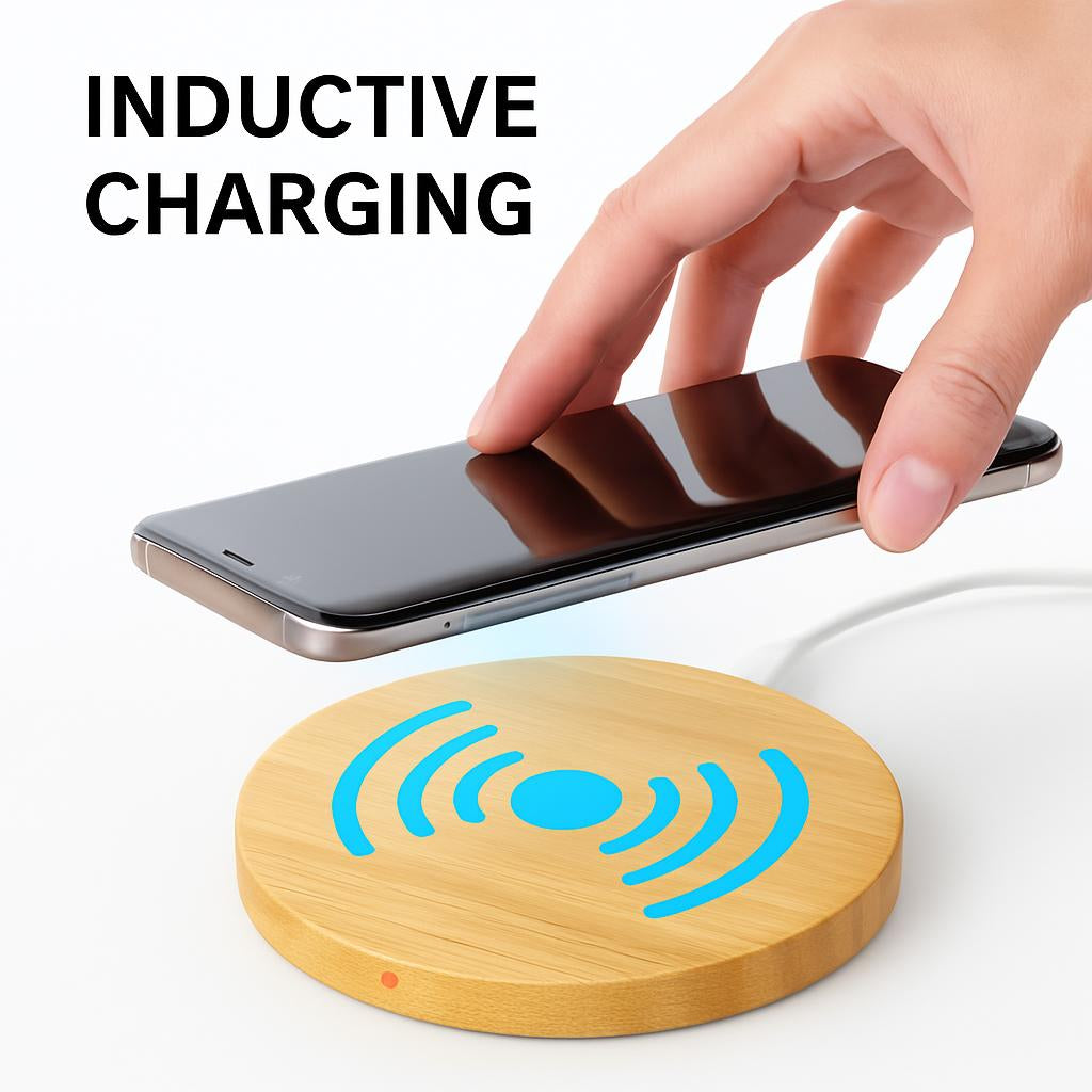 Eco-Friendly Bamboo Wireless Charger - Sustainable Inductive Charging Pad