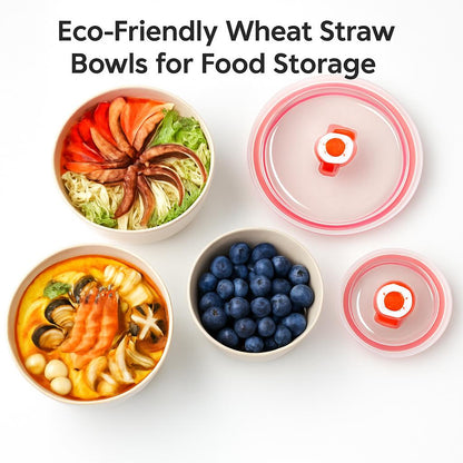 Eco-Friendly Wheat Straw Bowls for Food Storage