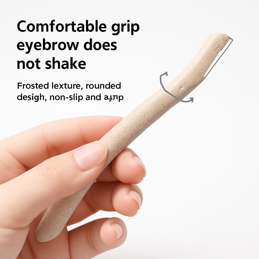 Eco-Friendly Biodegradable Eyebrow Razor with Ergonomic Handle