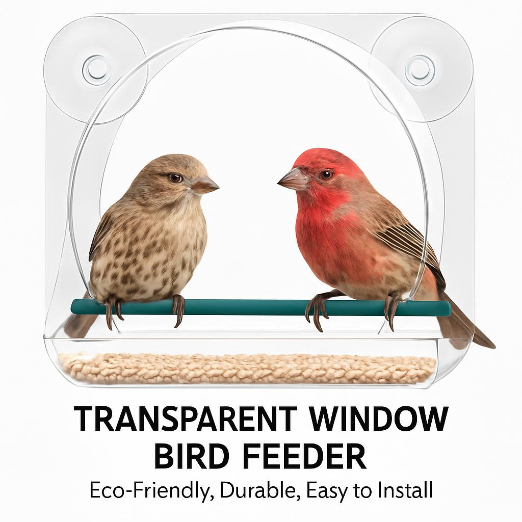 Transparent Window Bird Feeder - Eco-Friendly, Durable, Easy to Install