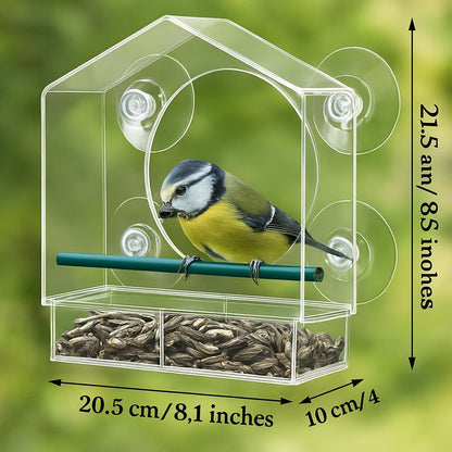 Transparent Window Bird Feeder - Eco-Friendly, Durable, Easy to Install