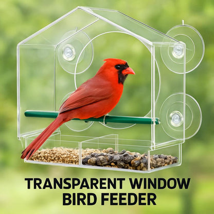 Transparent Window Bird Feeder - Eco-Friendly, Durable, Easy to Install