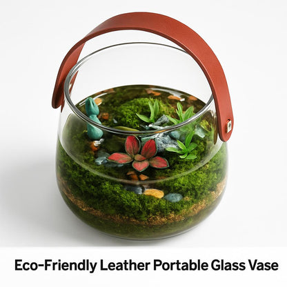 Eco-Friendly Leather Portable Glass Vase
