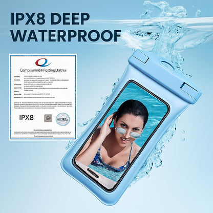 Waterproof Phone Pouch - Light Blue, Durable & Eco-Friendly