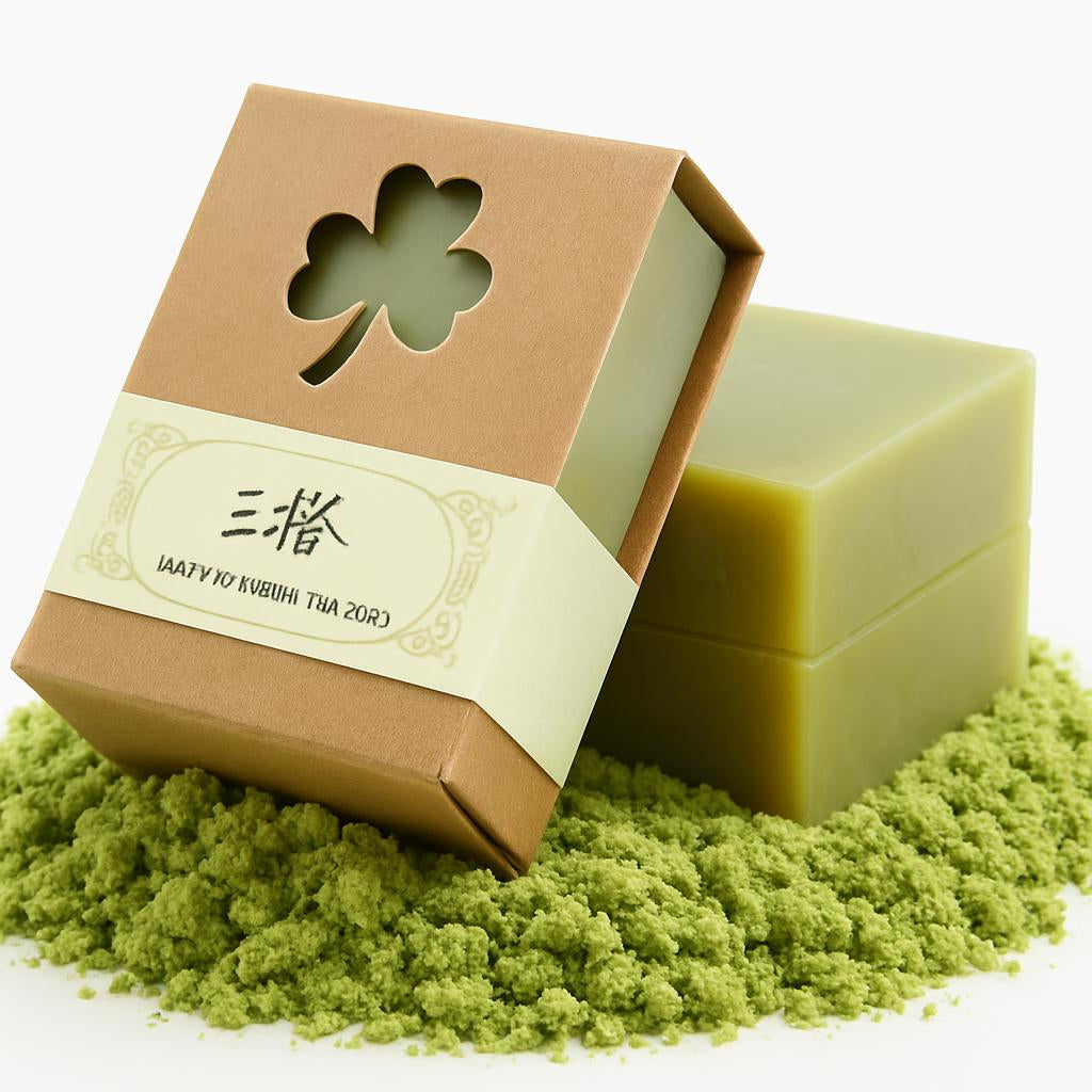 Eco-Friendly Natural Green Soap Bar in Cardboard Packaging