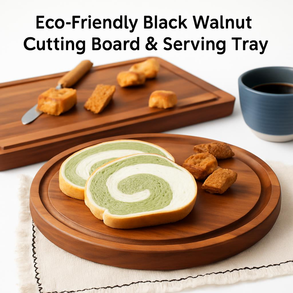 Eco-Friendly Black Walnut Cutting Board & Serving Tray