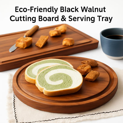Eco-Friendly Black Walnut Cutting Board & Serving Tray
