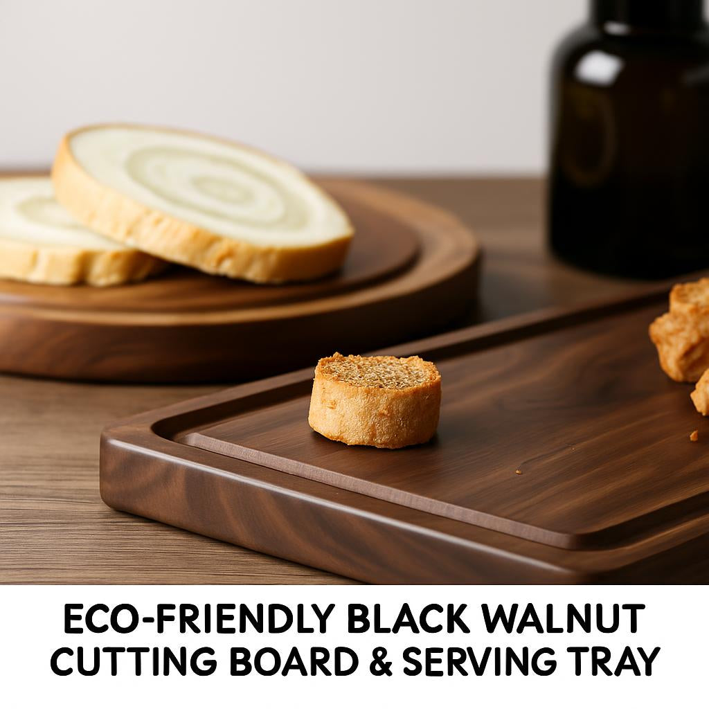 Eco-Friendly Black Walnut Cutting Board & Serving Tray