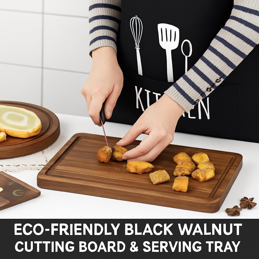 Eco-Friendly Black Walnut Cutting Board & Serving Tray