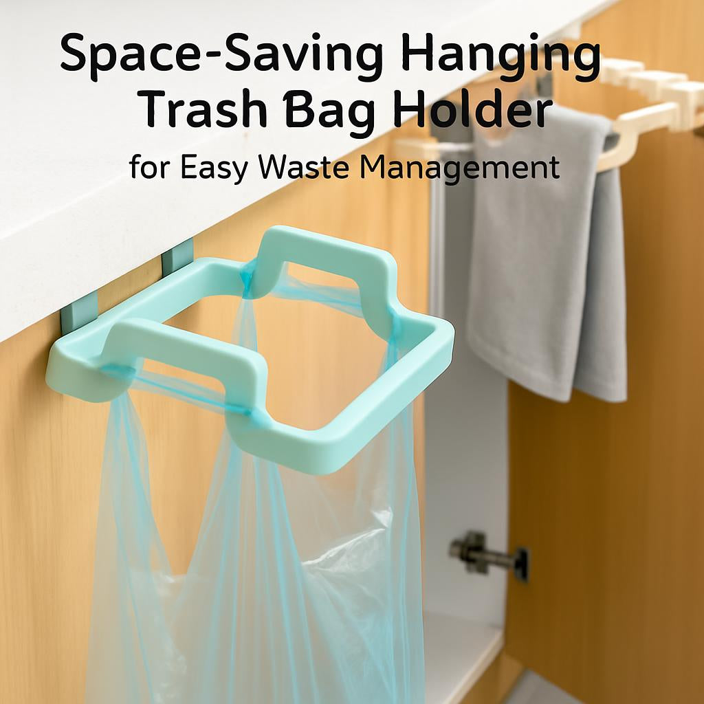 Space-Saving Hanging Trash Bag Holder for Easy Waste Management