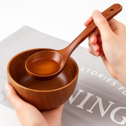 Eco-Friendly Wooden Bowl and Spoon Set
