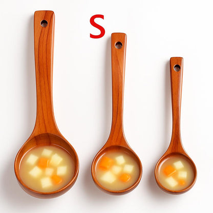 Eco-Friendly Curved Wooden Soup Spoon for Dining