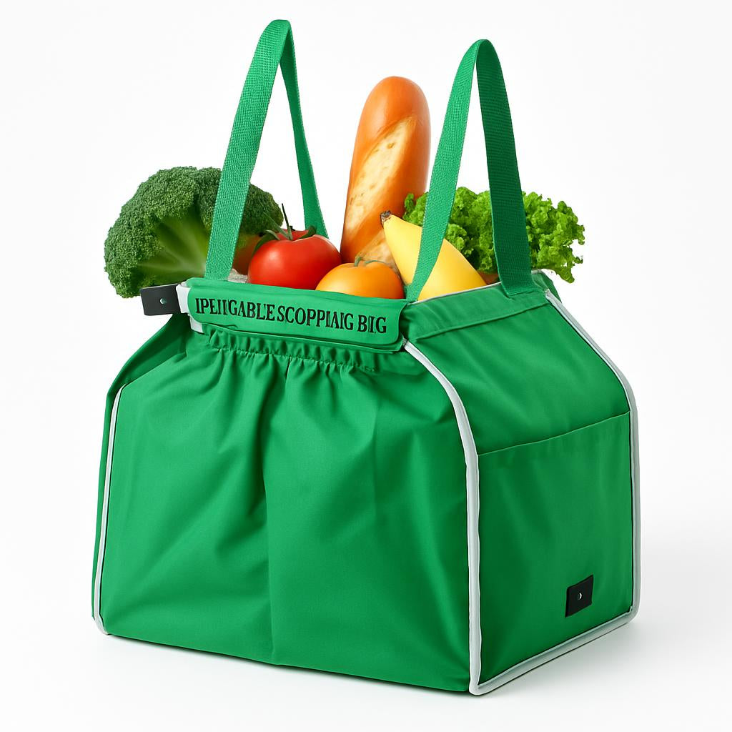 Eco-Friendly Reusable Green Shopping Bag for Groceries