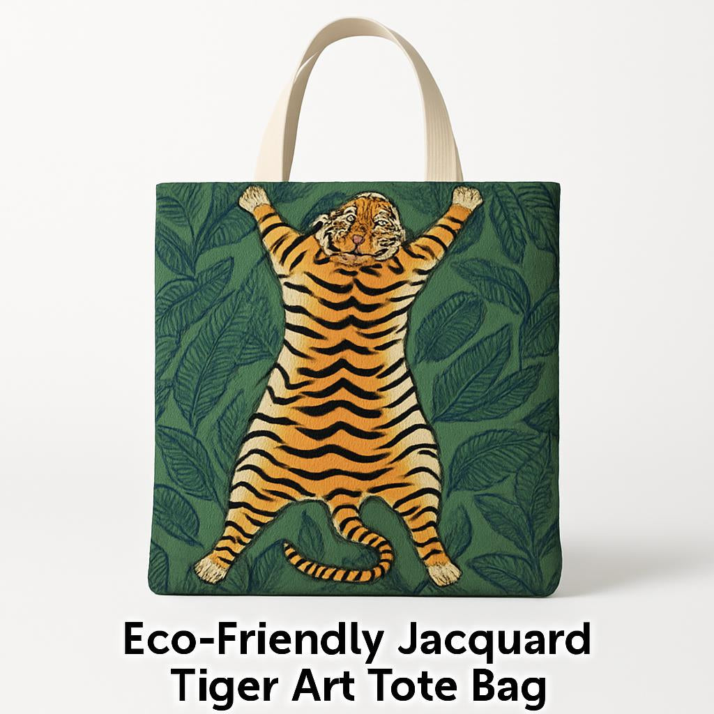 Eco-Friendly Jacquard Heart Art Tote Bag