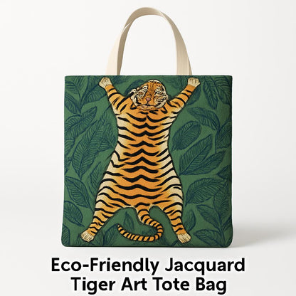 Eco-Friendly Jacquard Heart Art Tote Bag