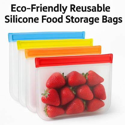 Eco-Friendly Reusable Silicone Food Storage Bags - Sustainable Kitchen Solution