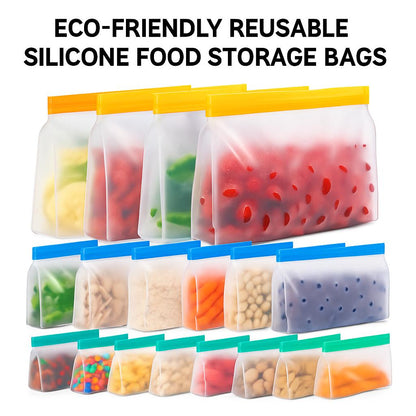 Eco-Friendly Reusable Silicone Food Storage Bags - Sustainable Kitchen Solution