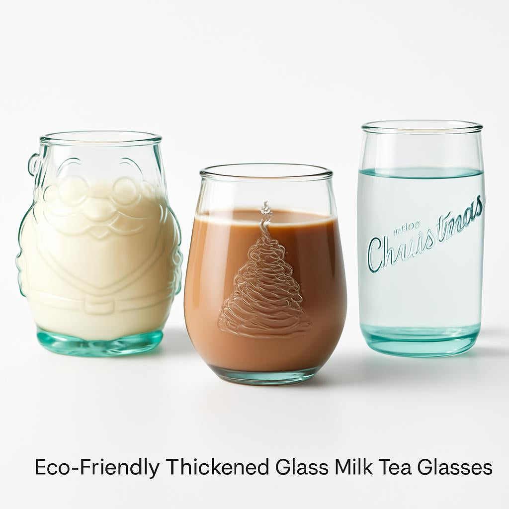 Eco-Friendly Recycled Glass Drinking Glasses with Green Tint