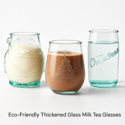 Eco-Friendly Recycled Glass Drinking Glasses with Green Tint