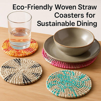 Eco-Friendly Woven Straw Coasters for Sustainable Dining