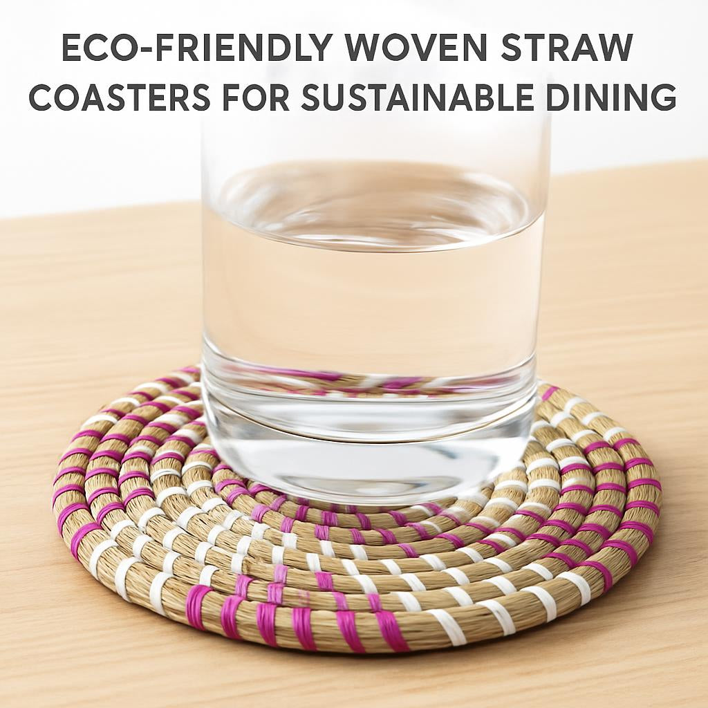 Eco-Friendly Woven Straw Coasters for Sustainable Dining