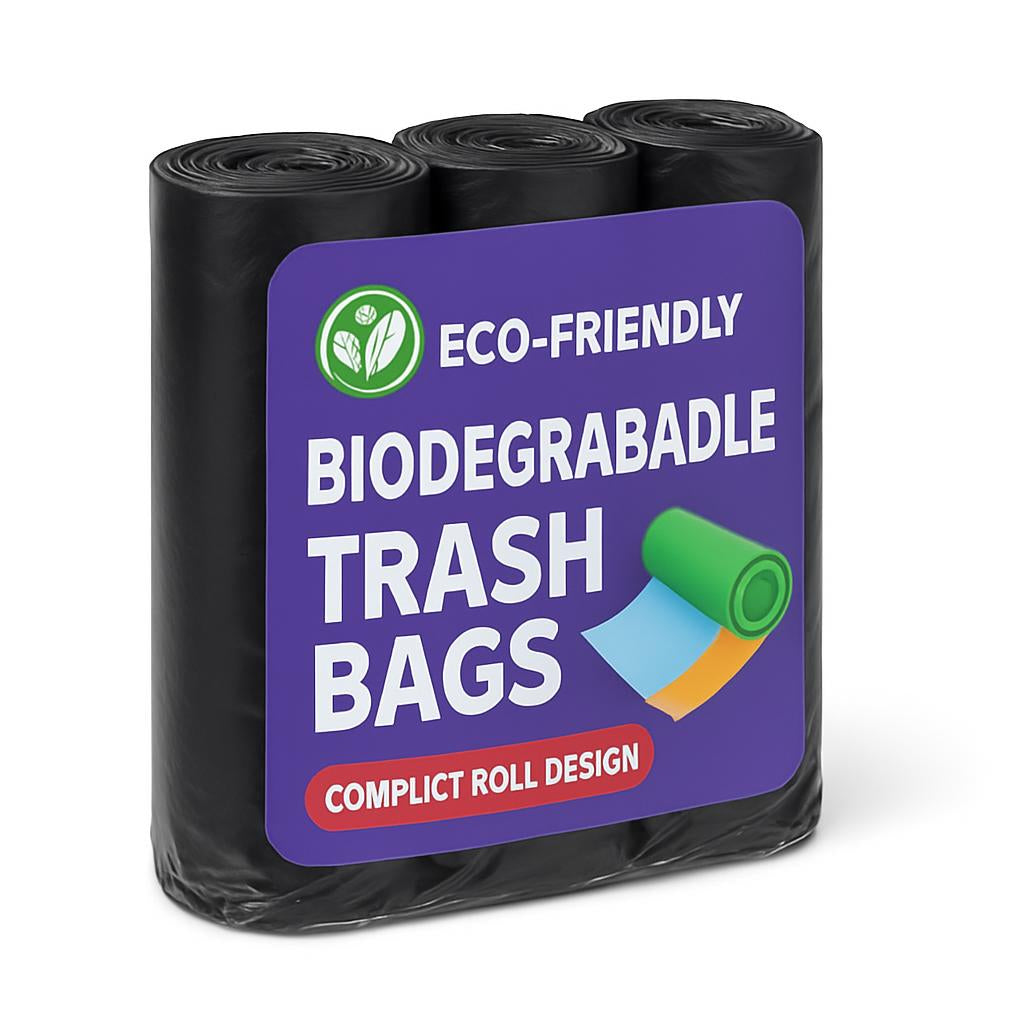 Eco-Friendly Biodegradable Trash Bags in Compact Roll Design