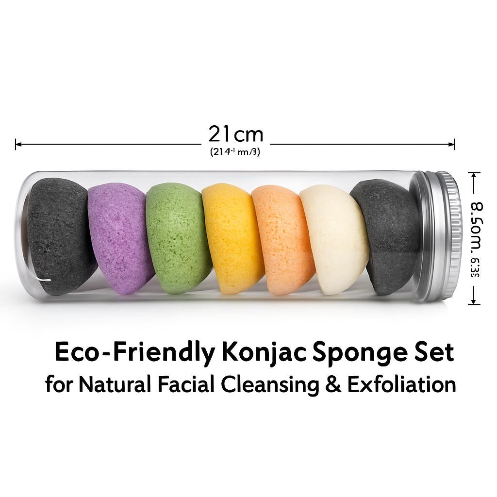 Eco-Friendly Konjac Sponge Set for Natural Facial Cleansing & Exfoliation