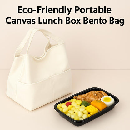 Eco-Friendly Portable Canvas Lunch Box Bento Bag